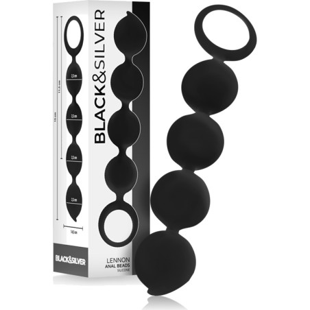 rosario anal en silicone avec 4 billes lennon-15cm