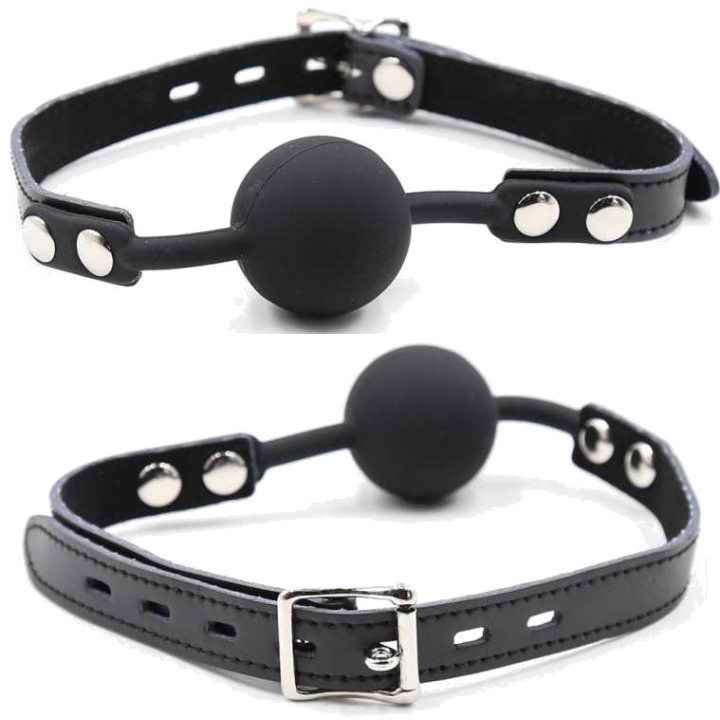 OHMAMA Bola de silicone com chicote couro e cadeado FETISH