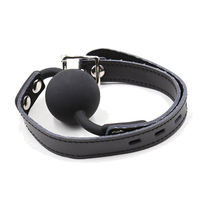 OHMAMA Bola de silicone com chicote couro e cadeado FETISH