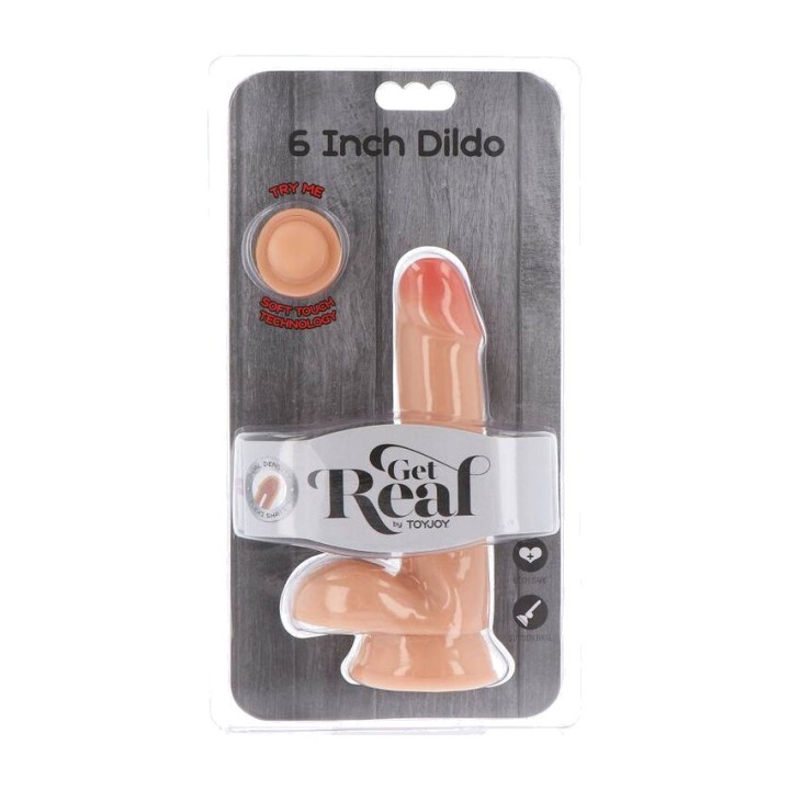 GET REAL Realistisk dobbelttykthed dildo med testikler 17 CM
