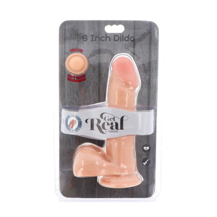 GET REAL Realistisk dobbelttykthed dildo med testikler 18 CM