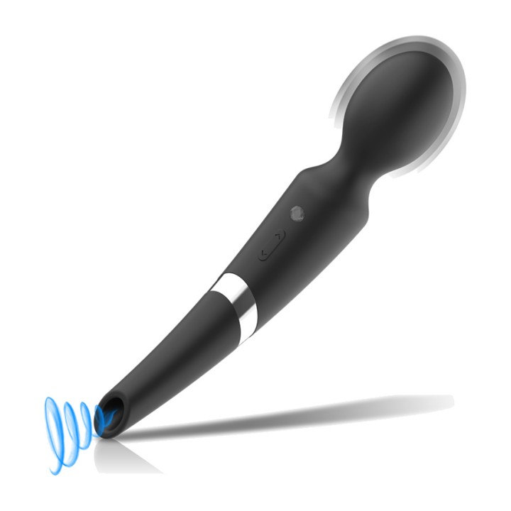 BLACKSILVER Masirnik wand in clitorisač 2-v-1 iz silikonca