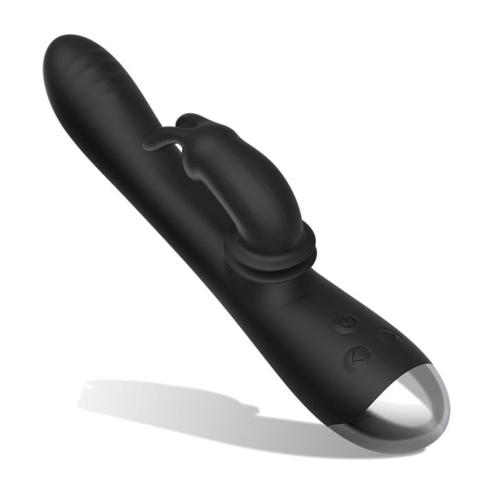 BLACK&SILVER Vibrador rabbit de silicona recargable DJ ADAM