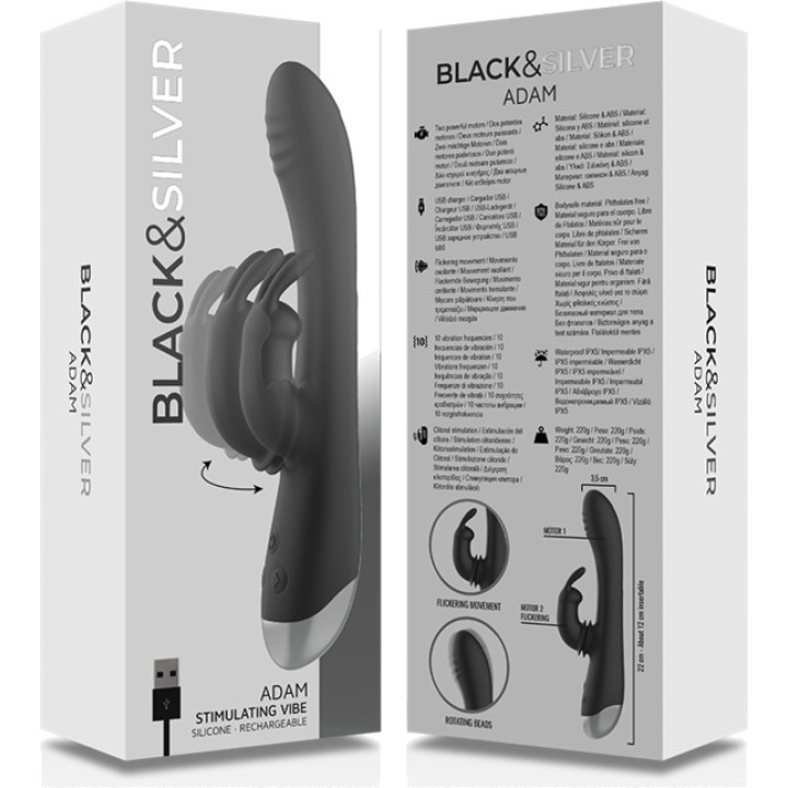 BLACKSILVER Rechargeerbare rillexeertuig van silicone DJ