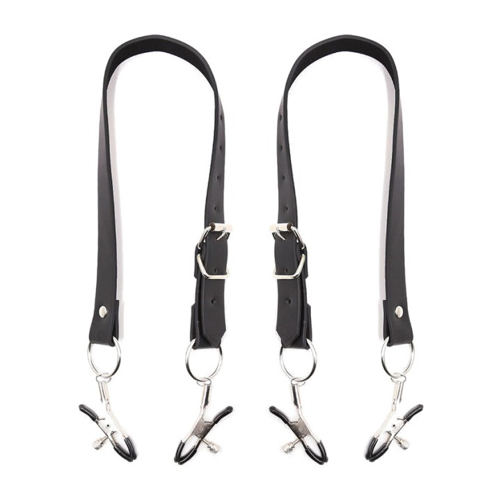 OHMAMA Pinças de clitóris com correias para pernas FETISH