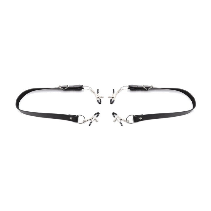 OHMAMA Pinzas de clítoris con correas para piernas FETISH