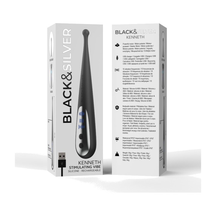 BLACKSILVER Clitoral stimulator vibrator KENNETH-40380