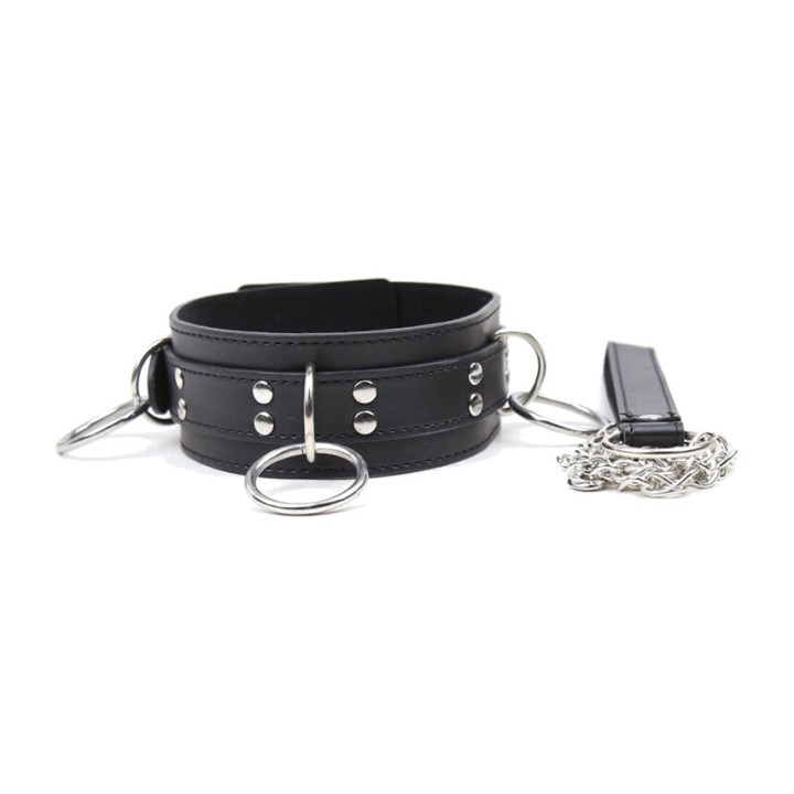 OHMAMA Colar de submissão com 3 anilhas FETISH D-230105