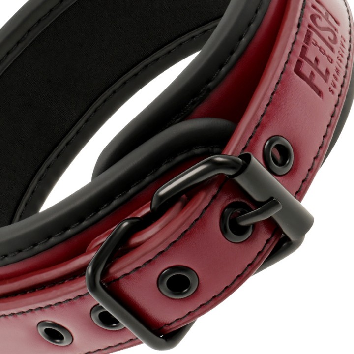 FETISH SUBMISSIVE Colar com corrente e forro de neoprene