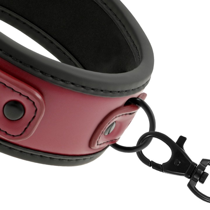 FETISH SUBMISSIVE Colar com corrente e forro de neoprene