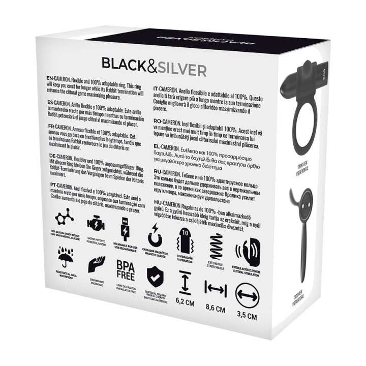 BLACKSILVER Schuddende oplaadbare ring voor de penis