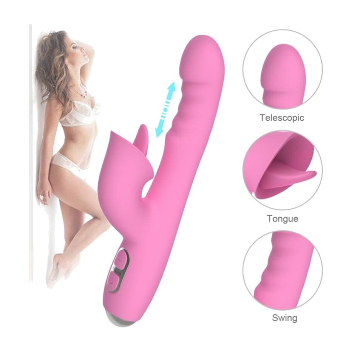 NALONE Vibrador coelho com thrust e movimento oscilante