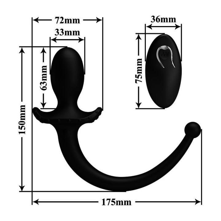 MR PLAY Anal and perineal vibrator with wireless remote