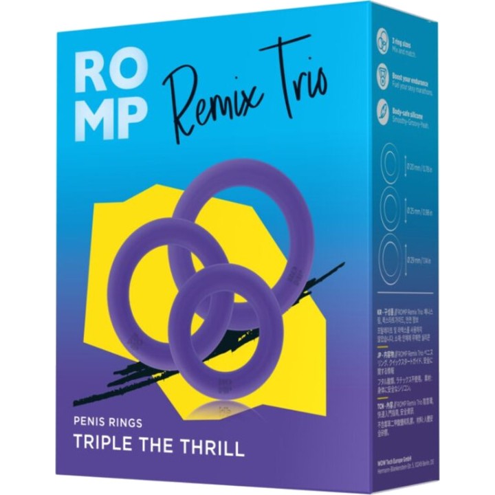 ROMP Set af 3 siliconeringe til penisse REMIX TRIO D-245889