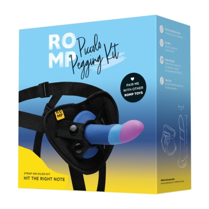 ROMP Arnés y dildo de silicona con ventosa PICCOLO 14 CM