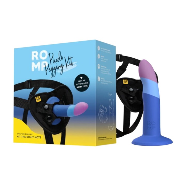 ROMP Pásik a siliconeový dildo s váčkom PICCOLO 14 CM