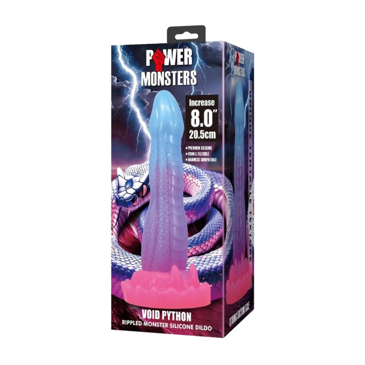 POWER MONSTERS Fantaziový vibrátor s vákuovou páskou VOID