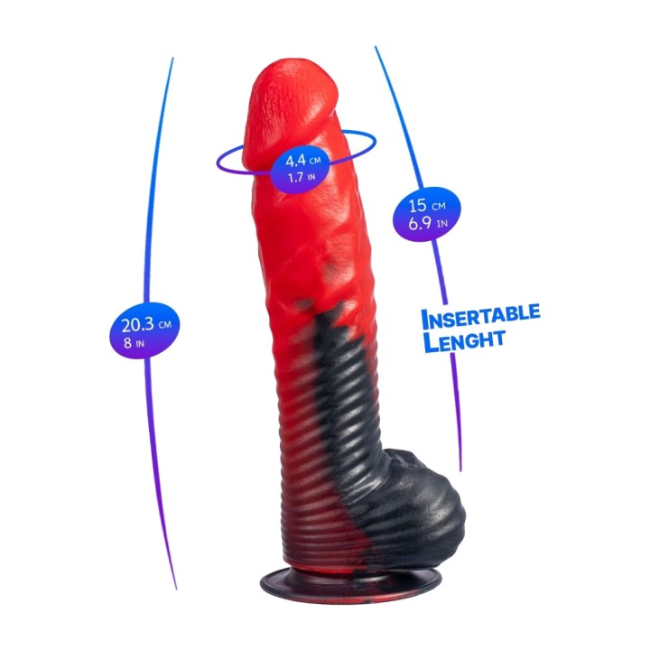 SILEXD Termoreaktiv dildo af flydende silicon FANTASY DEVIL