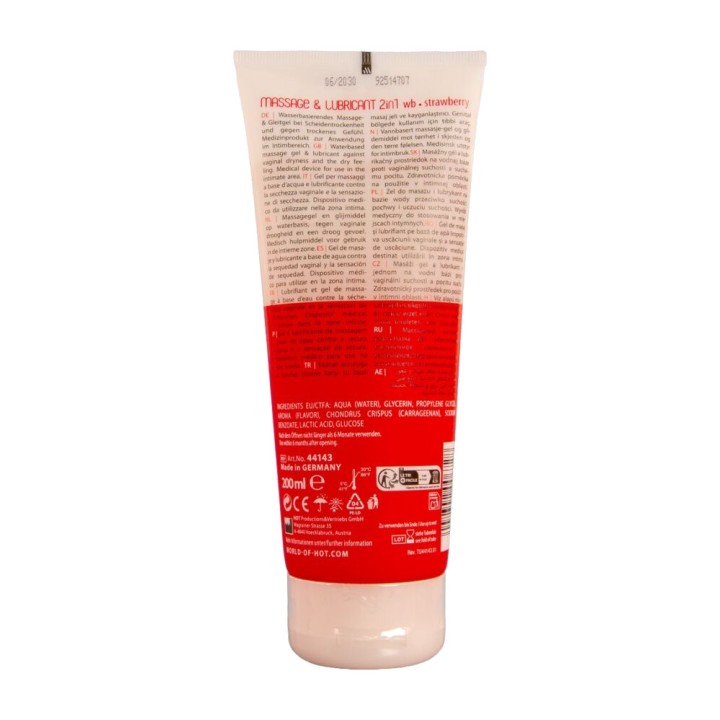 HOT Gel da massaggio e lubrificante 2 in 1 MASSAGE GLIDE 200