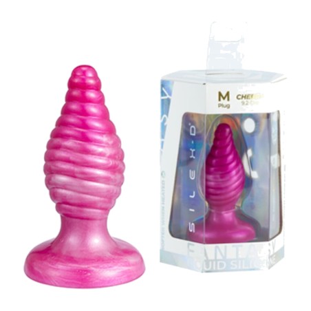 thermoreactieve analplug van liquid siliconen fantasy cherry 9,2 cm