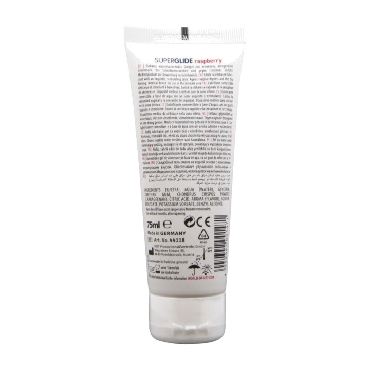 HOT Lubrificante comestível base água SUPERGLIDE-75ML