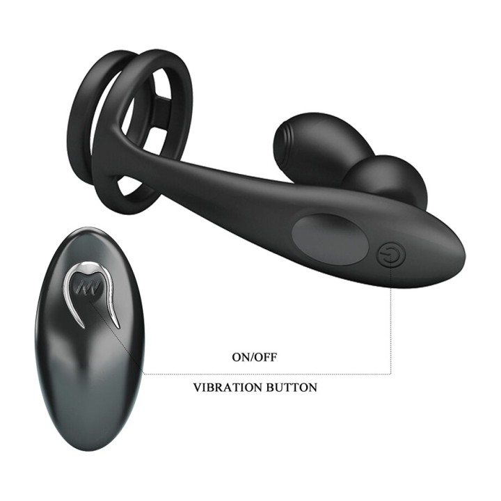 MR PLAY Analplug med vibration og kontrollert peniskranse