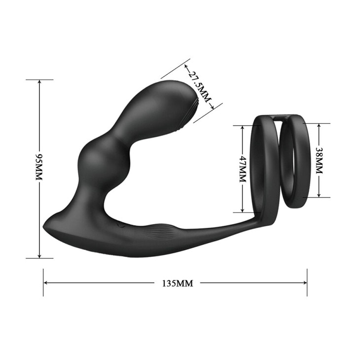 MR PLAY Analplug med vibration og kontrollert peniskranse