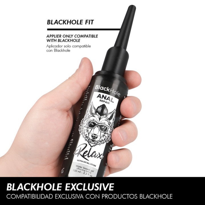BLACK HOLE Silikonová analná lubrikácia s aplikátorm 100 ML