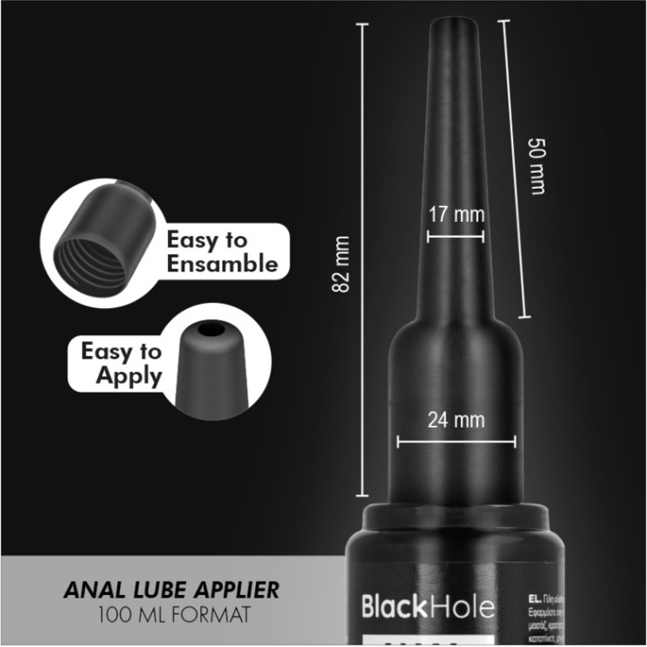 BLACK HOLE Silicone-based anal lubricant with applicator 100