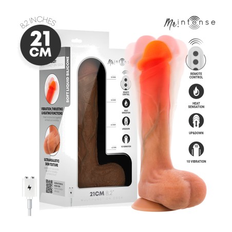 dildo vibrador de silicona con efecto calor y control remoto bradley-21cm ø4,2cm
