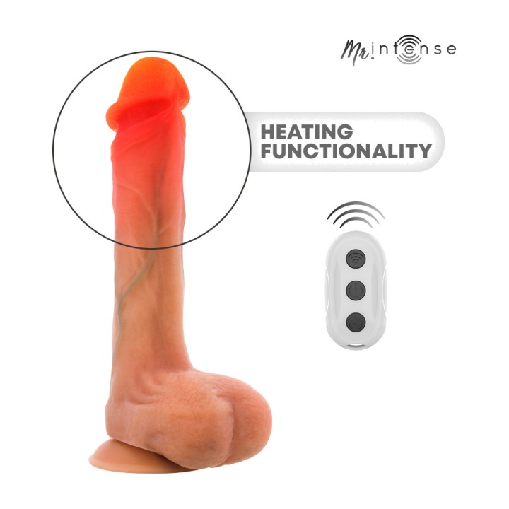 MR INTENSE Vibrating silicone dildo with heat effect and