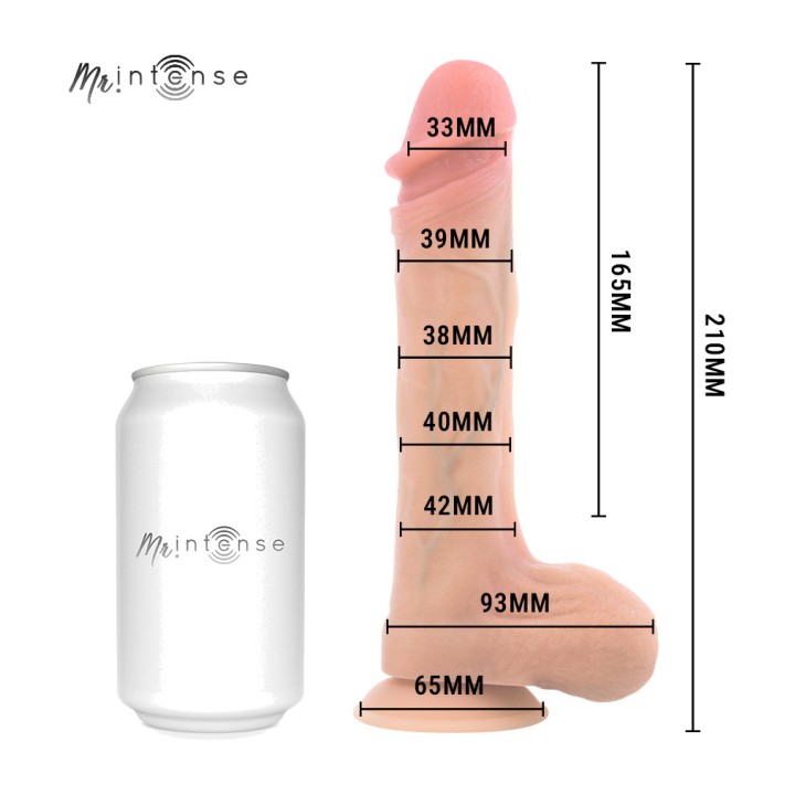 MR INTENSE Vibrating silicone dildo with heat effect and