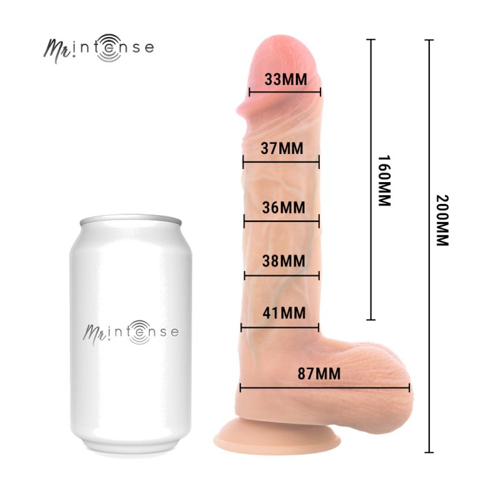 MR INTENSE Vibrating silicone dildo with heat effect and