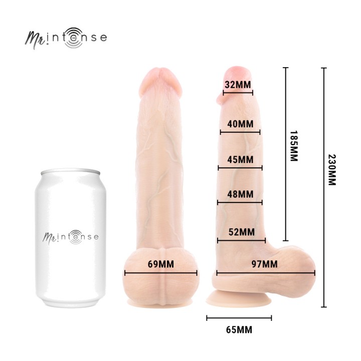 MR INTENSE Realističen silikonski dild s testicili BRUCE