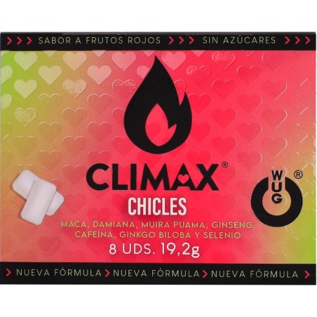 integratore alimentare in forma di gomma da masticare con maca, damiana e ginseng per aumentare il desiderio wug climax 8 uds