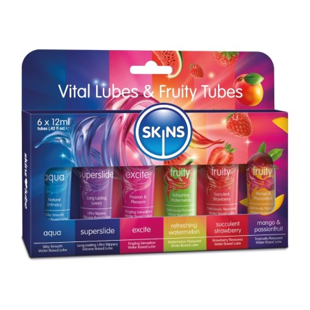 kit de lubrifiants vital-fruity lubes 6x12ml