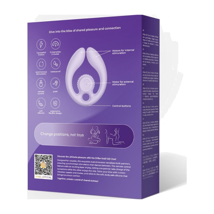 SNAIL VIBE Remote-controlled couples vibrator GIZI DÚO
