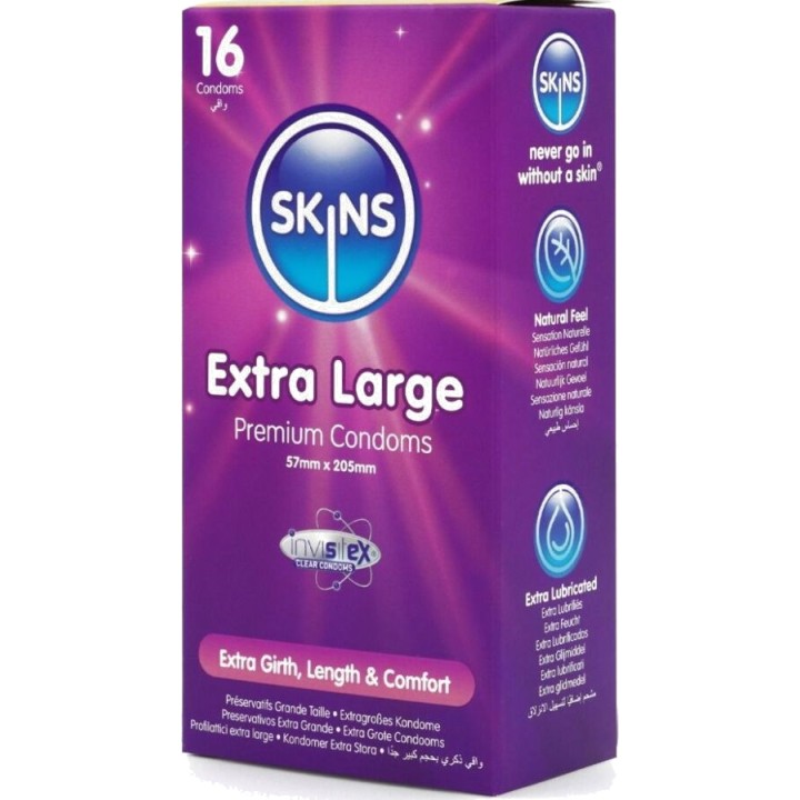 SKINS Extra stora premium kondomer 16 UDS D-244415