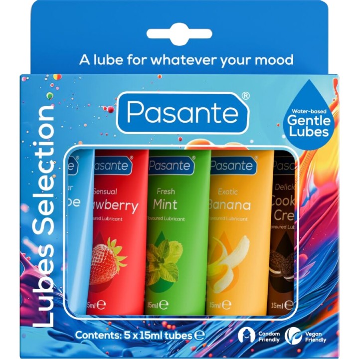 PASANTE Sortiment af smagsmættede lubricanter 15 ML 5 UDS