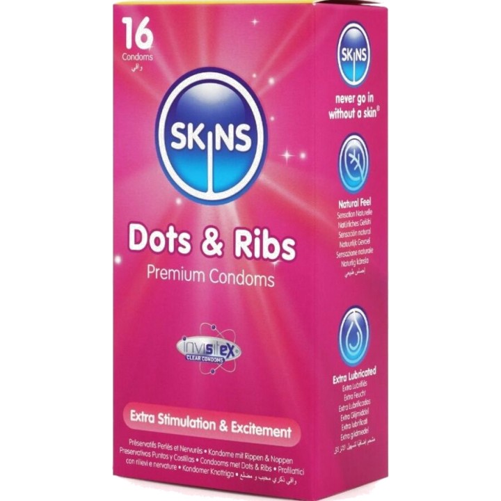 SKINS Préserver premium avec points et stries DOTS RIBS 16
