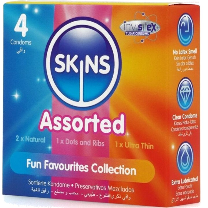 SKINS Vybrané sortimenty kondomov 4 UDS D-244394