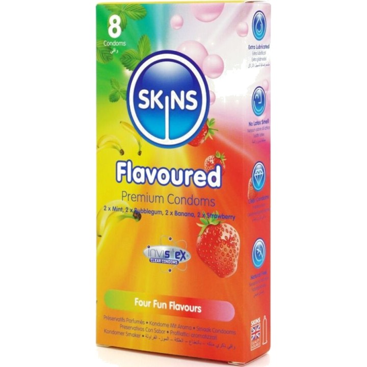 SKINS Prämium Geschmacksvariante Kondome MULTI-8 UDS