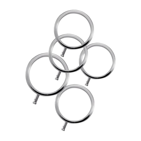 kit com 5 anéis de eletroestimulação de metal para pênis electrarings-52793