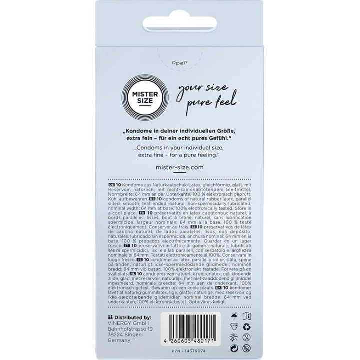 MISTER SIZE Anpassade kondomer 64 MM 10 UDS D-242281