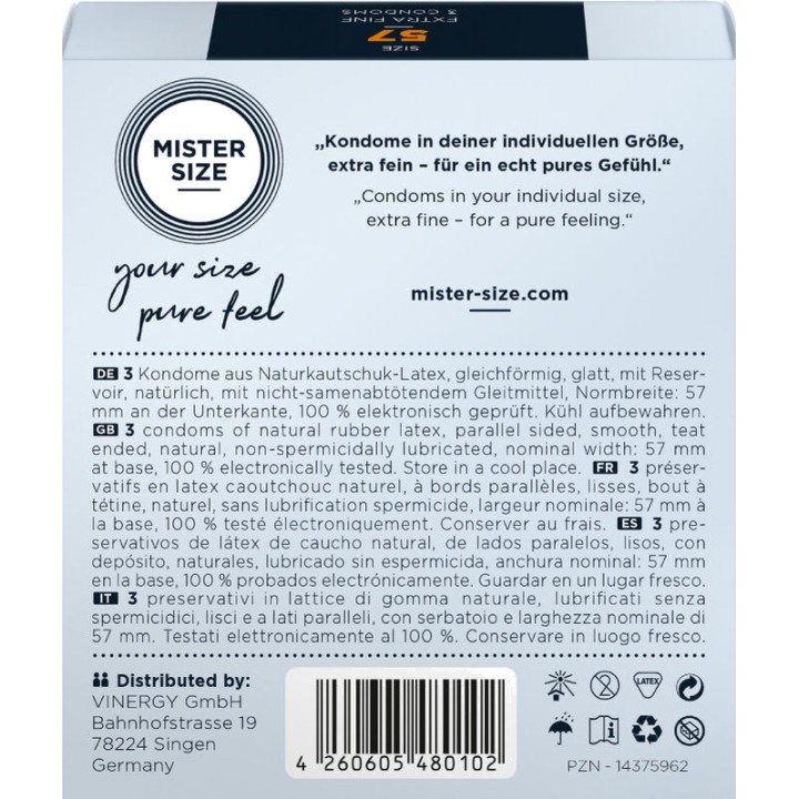 MISTER SIZE Aangepaste condooms 57 MM 3 UDS D-242272