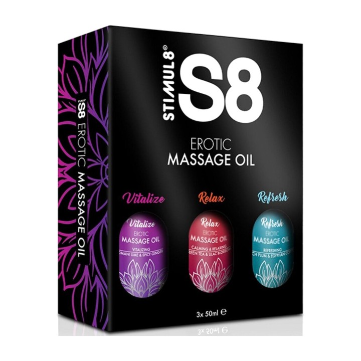STIMUL8 Caixa de óleos massagem S8 3X50ML D-243731