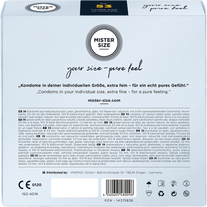 MISTER SIZE Aangepaste condooms 53 MM 36 UDS D-242285