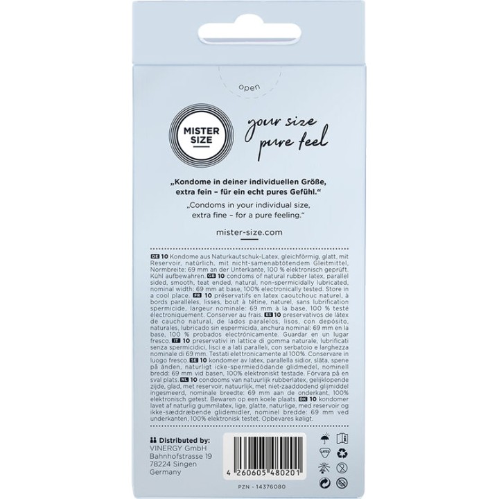 MISTER SIZE Preservatius a mesure 69 MM 10 UDS D-242282