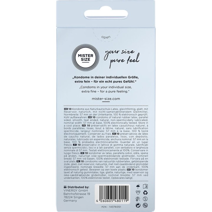 MISTER SIZE Preservatius a mesure 57 MM 10 UDS D-242279