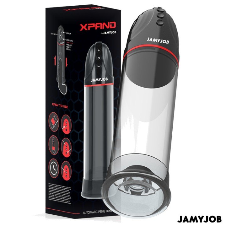JAMYJOB Bomba automática para pene con 3 niveles de succión